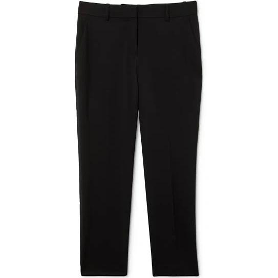 Theory Treeca 2 Cropped Wool-Blend Slim-leg Pants - Women - Black Pants - L