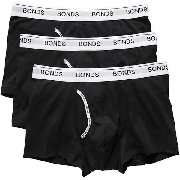 Bonds 3 x Guyfront Trunk Mens Underwear Undies Black/White