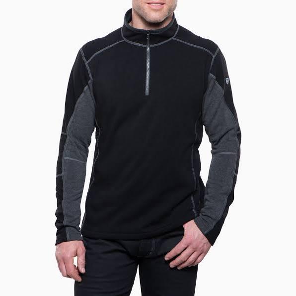 Kuhl Revel Men's 1/4 Zip Fleece Top Pullover - Medium black/steel