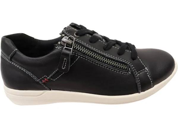 Scholl Orthaheel Womens Leather Comfortable North Sneakers Shoes Black Leather 10 AUS or 41 EUR