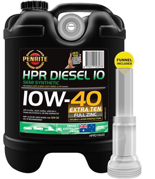 Penrite HPR Diesel 10 Semi Synthetic 10W-40 Engine Oil 20L - HPRD10020