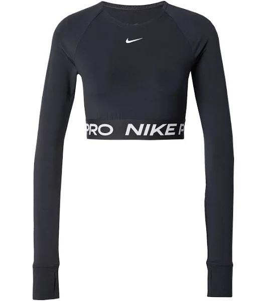 Nike Pro Dri-FIT Crop Long Sleeve Top - Black - XL