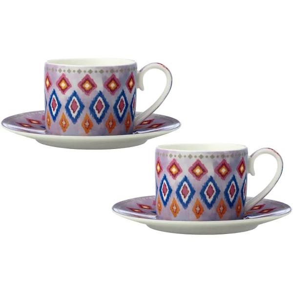 Maxwell Williams Teas & C's Zanzibar Demi Cup & Saucer 100ml Set of 2