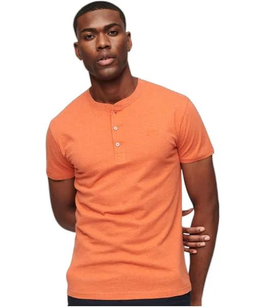 Superdry Vintage Logo Emb Henley Short Sleeve T-Shirt Orange XL Man