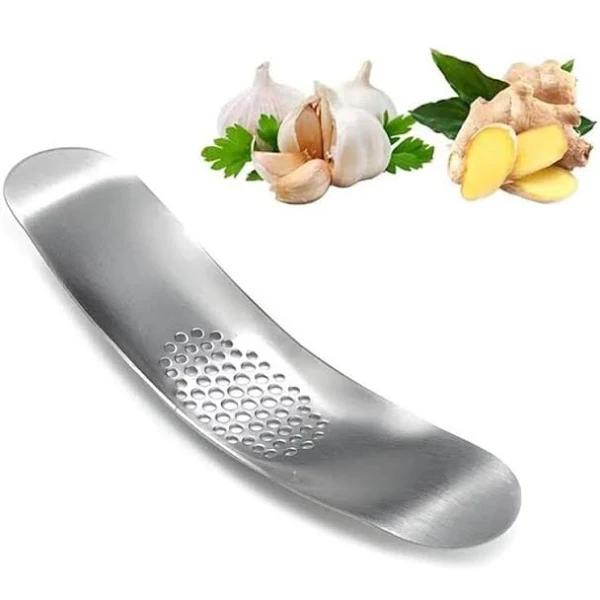 Stainless Steel Manual Garlic Press Crusher Chopper Home Cooking Tools Gadgets Silver - Standard - AfterPay & zipPay Available