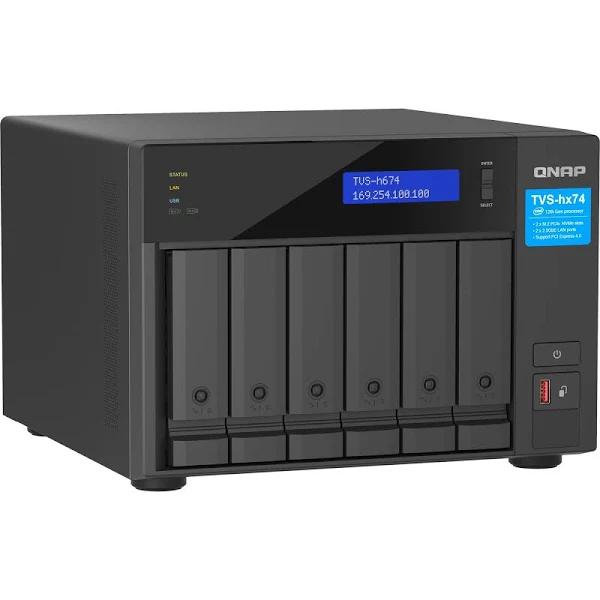 QNAP TVS-h674-i3-16G Business High End Tower 6-Bay NAS Server, 6x 3.5" Bay, 2x