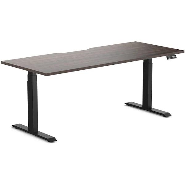 Desky Dual Scalloped Melamine Sit Stand Desk