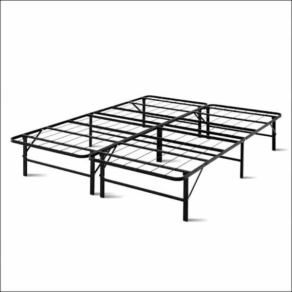 Artiss Foldable Queen Metal Bed Frame - Black