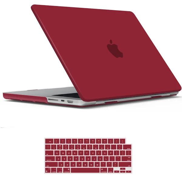 Suitable For Macbook Pro 14 Max Inch Case 2023 2022 2021 M2 A2779 M1 A2442 Hardshell Case Keyboard Cover Wine Red