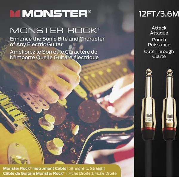 Monster Prolink Rock Instrument Cable - 12 Ft - Straight To Straight