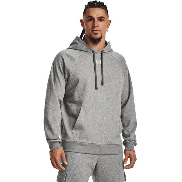 Under Armour Mens UA Rival Fleece Pullover Hoodie Grey 3XL