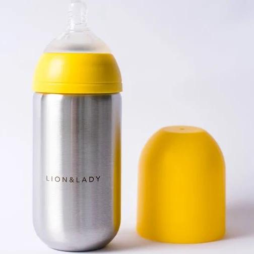 18/8 Stainless Steel Baby Bottle - 400ml Buttercup Yellow