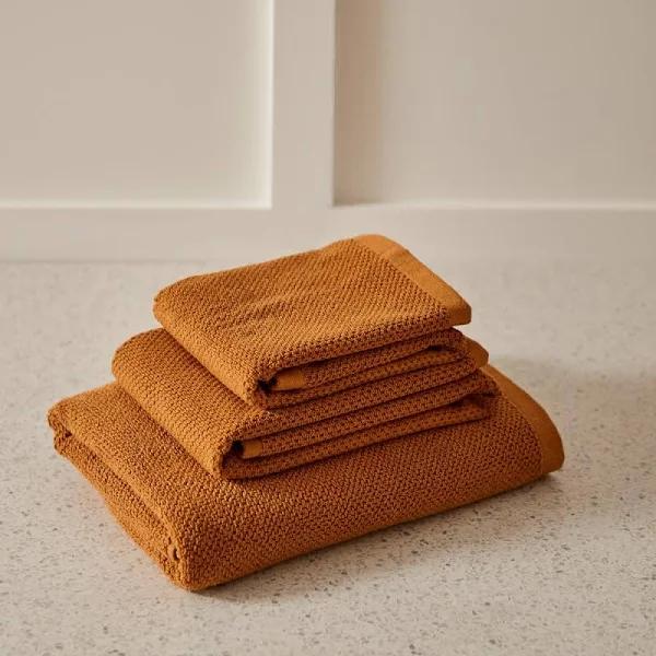 Adairs Savannah Ginger Textured Towel Range - Hand Towel