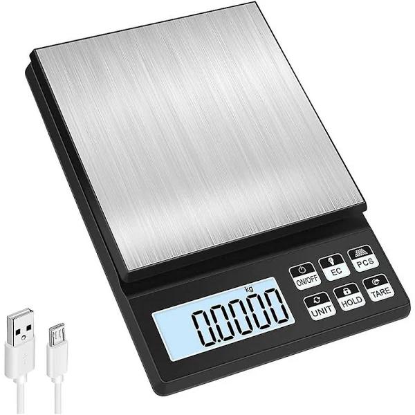 Digital Kitchen Scale,5kg/0.01g Rechargeable Food Scale,high Precision Kitchen Weighing Scales With Black