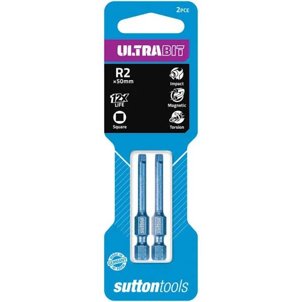 Sutton S1660250 R2 x 50mm Robertson Ultrabit Screwdriver Bit 2 Pack