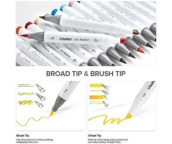 120 Colors Dual Tip Brush Art Marker Pens Brush Tip & Fine Tip Brush Dual Tip