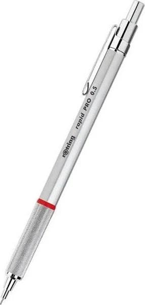 Rotring 1904255 Rapid Pro Mechanical Pencil, 0.5 mm, Silver Chrome