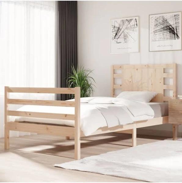 vidaXL Bed Frame Solid Wood Pine 92x187 cm Single Bed Size