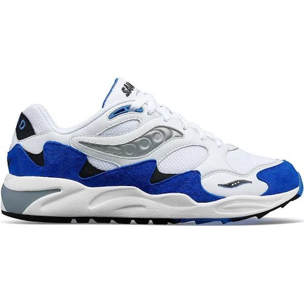 Saucony Men's Grid Shadow 2 Sneakers in White/Blue, Size UK 6.5 | End Clothing