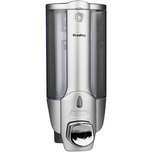 Bradley 6252 Soap Dispenser, 370ml Liquid - Silver Plastic 80mm W x 193mm H x