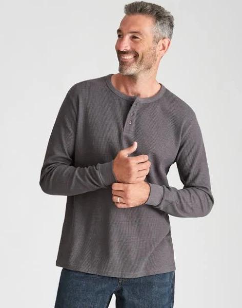 Rivers Long Sleeve Waffle Henley Tee - Size XL - Mens