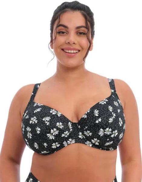 Elomi Plain Sailing Plunge Bikini Top Black Daisy / 38F