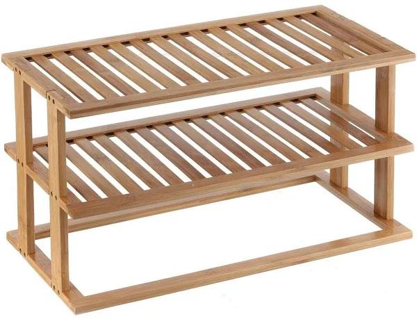 Bamboo Pantry Shelf Rectangular 2 Tier