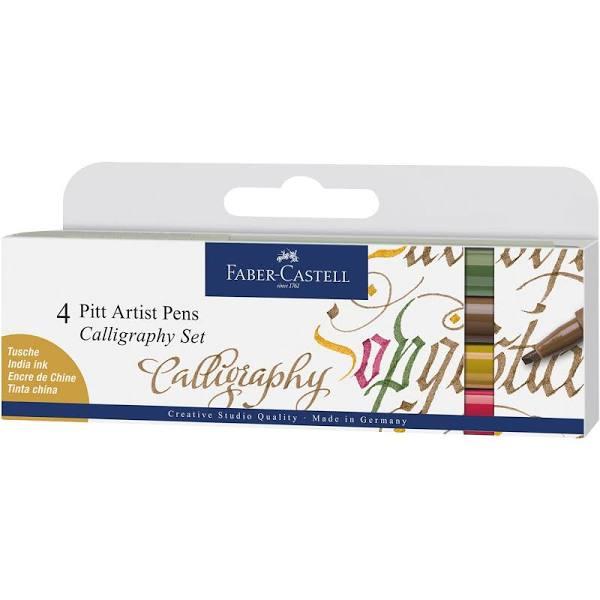 Faber Castell Pitt Artist Calligraphy Pens Assorted - Pack of 4