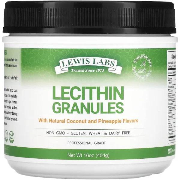 Lewis Labs Lecithin Granules, Natural Coconut and Pineapple, 16 oz (454 g)