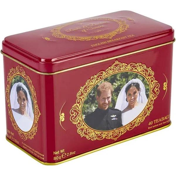 New English Teas Prince Harry and Meghan Markle Tea Tin Teabags, 40-Count, 80 G