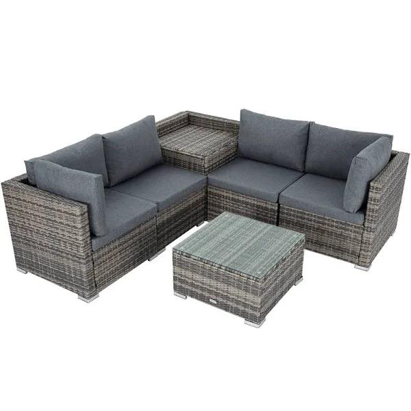 6pcs Outdoor Modular Lounge Sofa Coogee - Grey