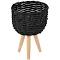 Cooper & Co. Small Natural Wicker Flower Basket Pot Planter Stand Black