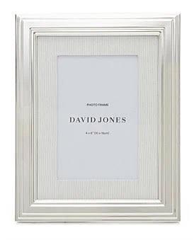 David Jones Henley Plated Grosgrain 4x6 Photo Frame in Silver