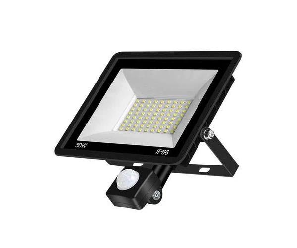 50W PIR LED Spotlight Outdoor Project Light Waterproof Garden Energy-saving Lighting Floodlight, Style:(Cold White Light)