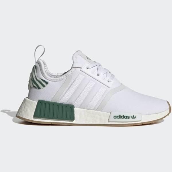 adidas-NMD_R1 Shoes-Women-Cloud White / Core White / Dark Green-5