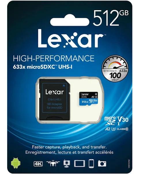 Lexar High Performance 512GB 633x microSDXC UHS-I Card