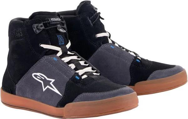 Alpinestars Chrome Shoes Black Asphalt Gum Blue