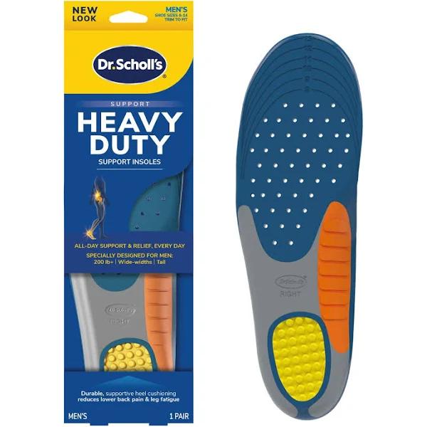 Dr. Scholl's Heavy Duty Support Pain Relief Orthotics Designed For Men Over 200lbs With Technology To Distribute Weight and Absorb Shock With Every S