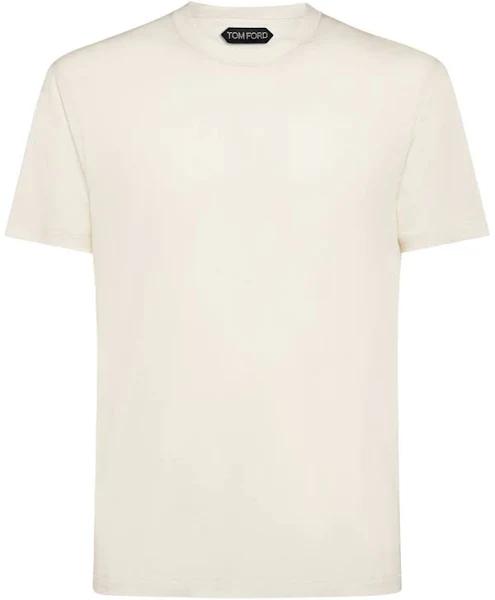 Tom Ford | Men Cotton Blend Crewneck T-Shirt Ecru 46