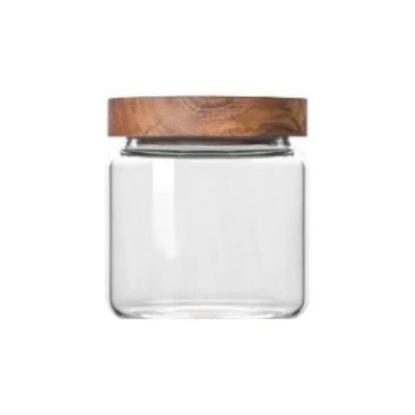 HOD 350ml Acacia Wood and Glass Kitchen Storage Containers