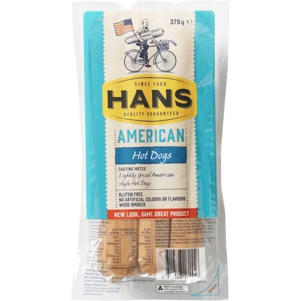 Hans American Hot Dogs 375g