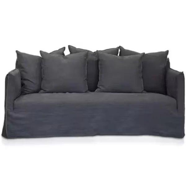 Como Linen Sofa Charcoal - 2.5 Seater by James Lane