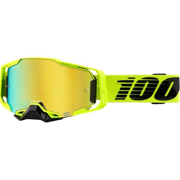 100 Percent Armega Goggles Nuclear Citrus - Gold Mirror