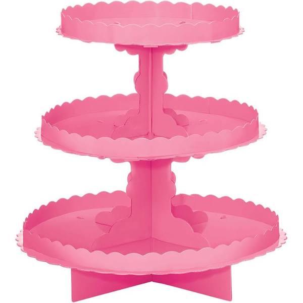 3 Tier Cupcake Treat Stand New Pink