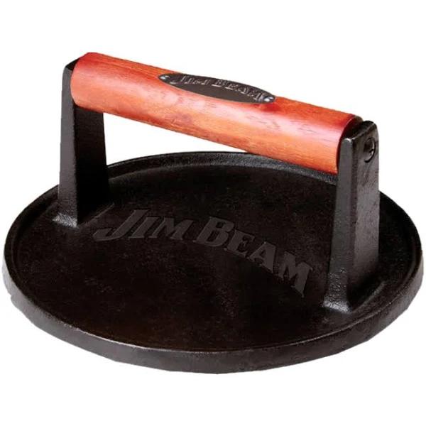 Jim Beam Jb0158 Cast Iron Burger Press with Wood Handle