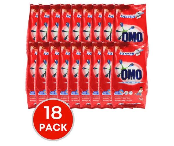 18 x Omo Laundry Detergent Powder Ultra Fast Clean 800g