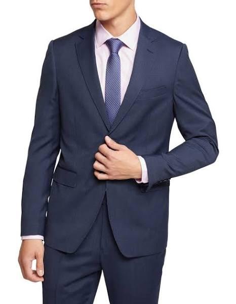 Oxford Auden Wool Stretch Suit Jacket in Gunmetal Dark Navy 96