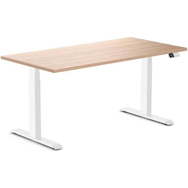 Desky Dual Melamine Sit Stand Desk Sublime Teak / 1500x750mm / White