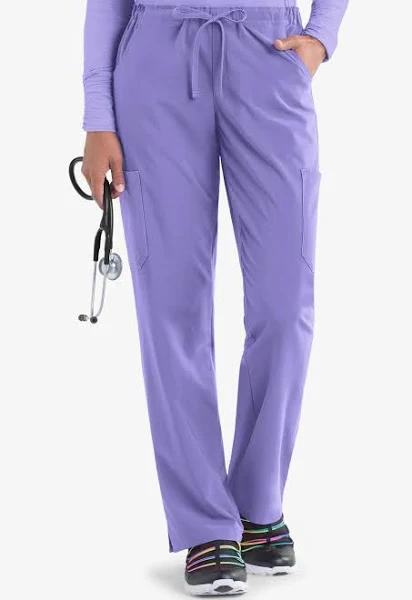 Easy Stretch by Butter-Soft Eden Women's 4-Pocket Drawstring Scrub Pants - Tall in Blueberry Crush | Size XS Polyester/spandex