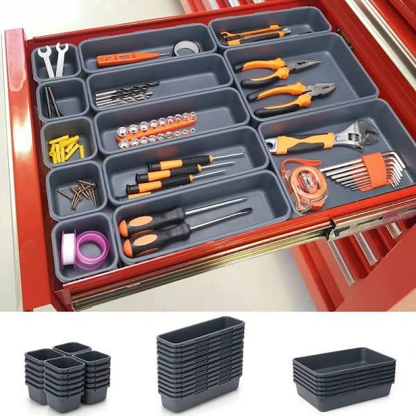 42 Pack Tool Box Organizer Tool Tray Dividers, Rolling Tool Chest Cart Cabinet Workbench Desk Drawer Organization and Storage For Hardware, Parts,